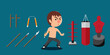 © Johnstocker - Young kung fu martial with equipment and weapon for practice