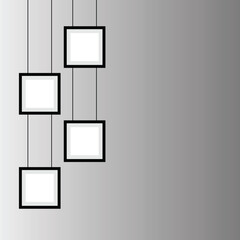 Aufkleber - Photo frame mockup design. Blank frame set hanging on a wall. set realistic photo card