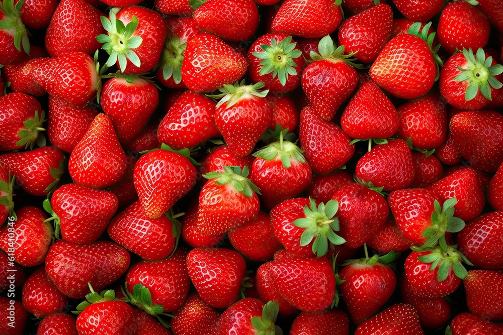 Top View of Fresh red Strawberry Pile on Background Stock Photo | Adobe ...