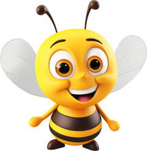 Cute Bee In 3d Style.
