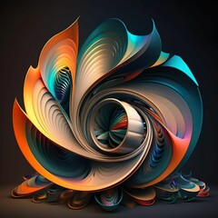 Sticker - AI generated illustration of a vibrant and abstract paper art design with multiple colorful shapes