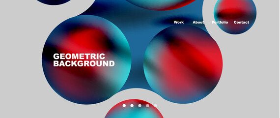 Aufkleber - Flowing gradient colors and round elements and circles. Vector illustration for wallpaper, banner, background, leaflet, catalog, cover, flyer