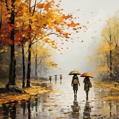 Wall Mural - autumn in the park