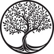© HQ-GRAPHICS - Tree of Life tribal black vector on white background lasercut