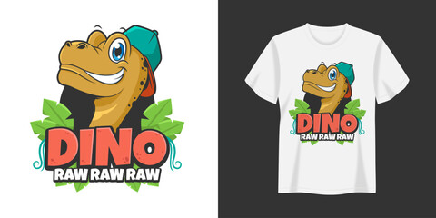 dino cool raw raw raw illustration tshirt and apparel printing design