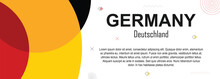 Germany Nation Banner Abstract Background, Flag Colors Combination, Suitable For National Celebrations And Festivals, Red, Black And Yellow Color Geometric Design With Shapes, Copy Space For Text