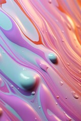 Canvas Print - Macro close-up of pastel slime texture, made with generative AI