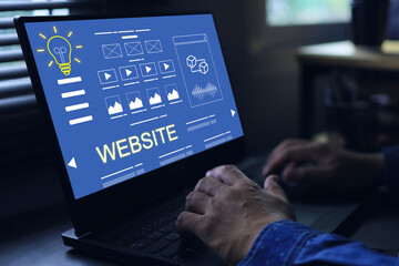 Website designer Creative planning application development draft sketch drawing template layout framework design studio . User experience design https www Web page design concept