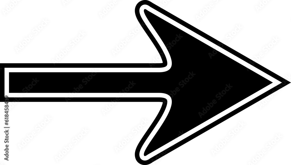 Arrow Icon Right Sign Cursor Pointer Symbol Button Stock Vector | Adobe ...