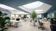 © InfiniteFlow - Inspiring office interior design Contemporary style Open workspace featuring Skylight architecture. Generative AI AIG 31.