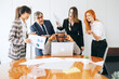© jaimelafrickmartial  - a group of businessman in a meeting room very angry with one of them, men to argue, stressful situation.