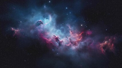 flight to the galaxies. comic background with nebulae and galaxies.