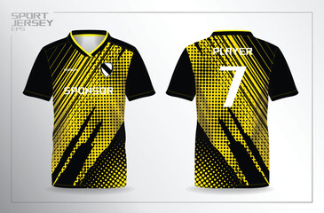 Wall Mural - black and yellow sport jersey for football and soccer shirt template