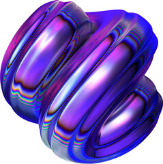 twisted 3d colorful abstract 3d chromatic metalic infinity spectrum shape