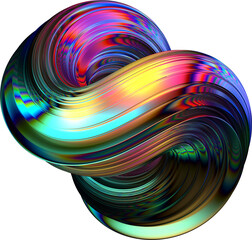 twisted 3d colorful abstract 3d chromatic metalic infinity spectrum shape