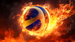 Volleyball Ball Engulfed in Flames