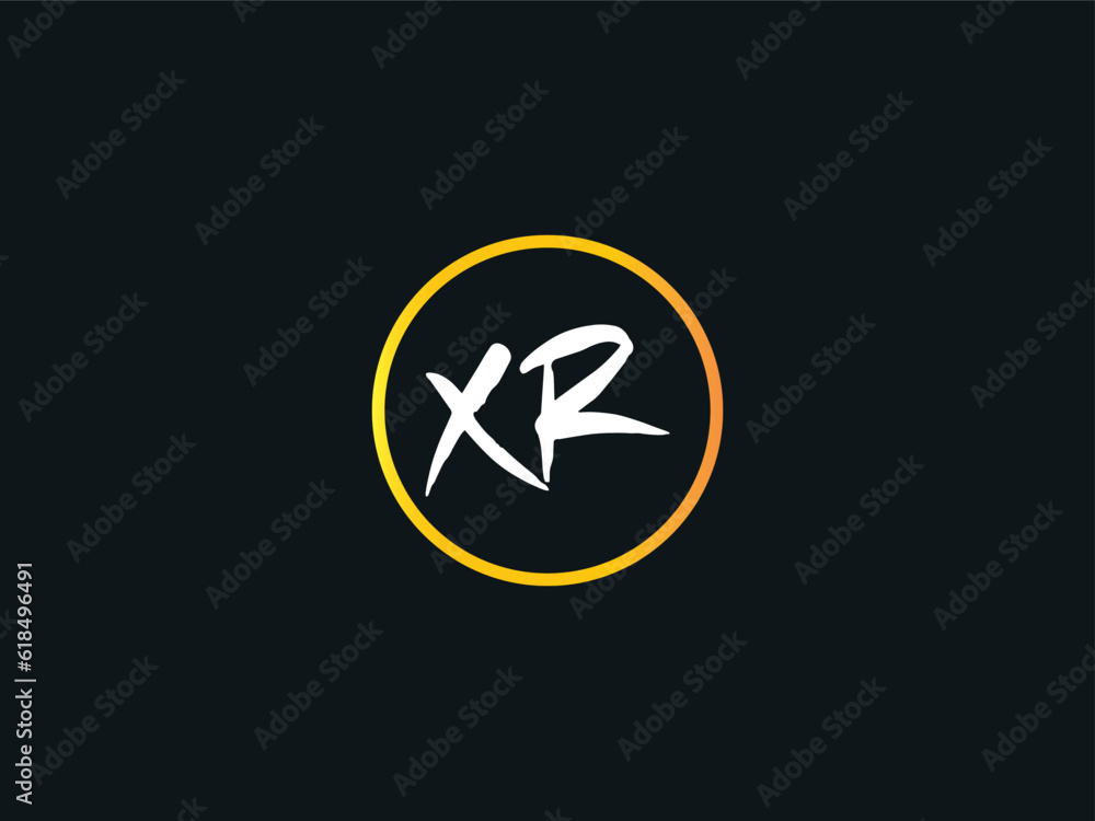 XR rx Initial Brush Effect Logo Letter Template Design Stock Vector ...