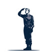 Soldier Uniform Salute uniformed soldier stands vector illustration