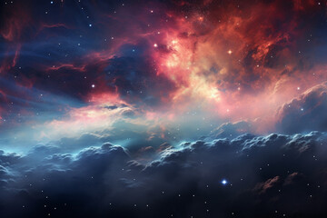 Wall Mural - nebula galaxy night sky background banner or wallpaper