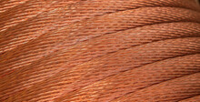 Copper Wires With Visible Details. Background Or Texture