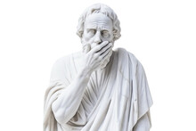 A Marble Statue Of Philosopher Isolated On Transparent Background - Fictional Person, Generative AI
