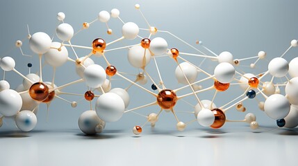 macro photorealistic 3d rendering of a single amino acid molecule. generative ai