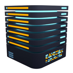 Wall Mural - 3d server icon. computer server 3d render icon. cloud computing. 3d render illustration