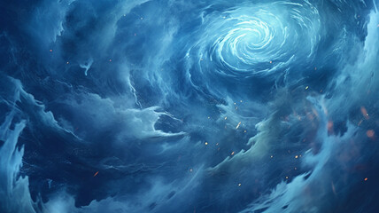 Wall Mural - blue, wormhole and universe space spiral in dark sky for astrology black hole, solar system and scie
