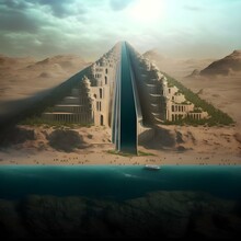 V Futurist Architecture Made From Stone Blocks 170km Long 500 Meters Tall 1000 Meters Wide At Base Terraces Every 100 Meters Elevation Each Terrace Has Gardens And Wome Waterfalls Pools Water 