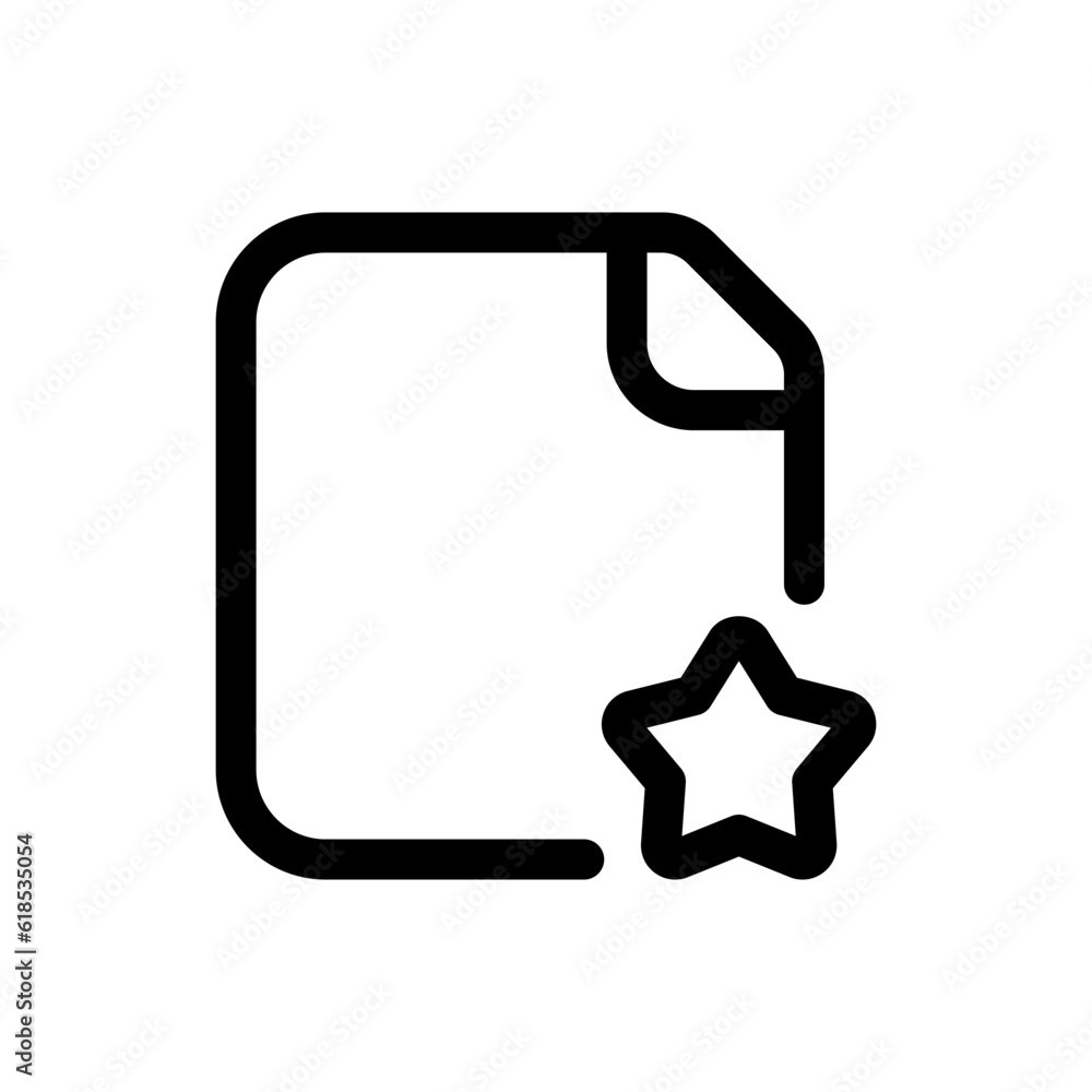 Simple Favorite File icon. The icon can be used for websites, print ...