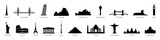 Fototapeta Big Ben - Landmarks of the world. Set of landmarks silhouettes. Vector