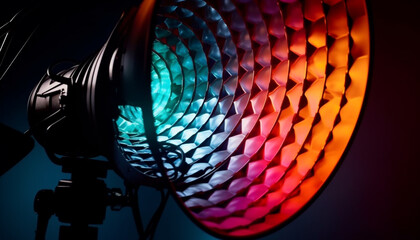 Canvas Print - Glowing stage light ignites vibrant nightclub celebration generated by AI