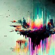glitch art supernova graffiti abstract detailed 