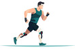 © surassawadee - athlete runner disabled amputee explosive start running.AI generated
