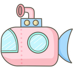 cute pink pastel submarine