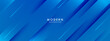 © BoBloob - Abstract blue banner design background with diagonal geometric overlay layer. Blue banner background. Vector abstract graphic design banner pattern suit for cover, header, banner, brochure, website.