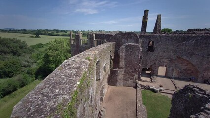 Wall Mural - Raglan Castle in Summer, Raglan, Monmouthshire, South Wales, UK