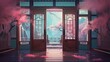 Japanese Style Door Paintings . generative ai
