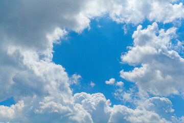 Wall Mural - Blue sky background with clouds. Sky clouds background.