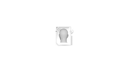 Canvas Print - hud element - animation of 3d human head.