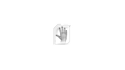 Canvas Print - hud element - animation of human hand scanning.