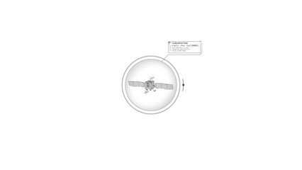 Canvas Print - hud element - animation of 3d satellite with a text callout.