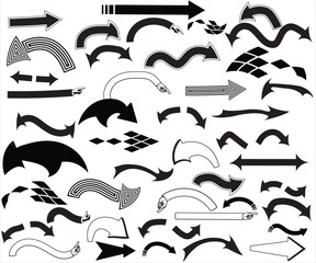 Wall Mural - arrows big black set icons. arrow icon. arrow vector collection. arrow. cursor. modern simple arrows