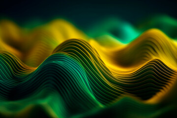 Canvas Print - Yellow illustrated waves. Generative AI