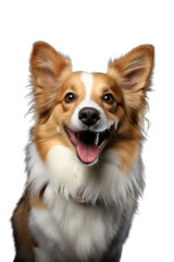 Poster - Cute and happy dog ​​on transparent background, generative ai