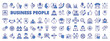 © Bezvershenko - Set of Business people icons in line design. Business,Teamwork, Collaboration, Leadership, Meeting, Communication, human resources, People vector illustrations.Business icons vector editable stroke