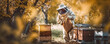 Beekeeper at the apiary  bees country. generative ai