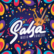 Colored salsa music concert brochure Vector