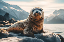 Sea Lion On The Rock