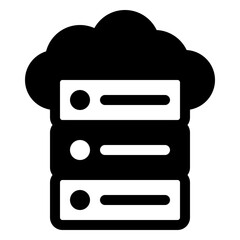 Canvas Print - cloud server icon in solid style